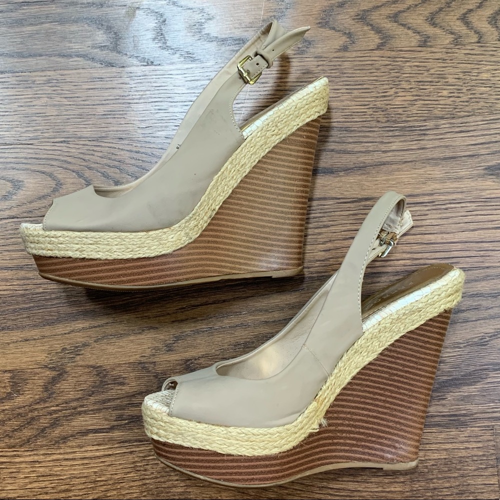 Bamboo Nude Wedges